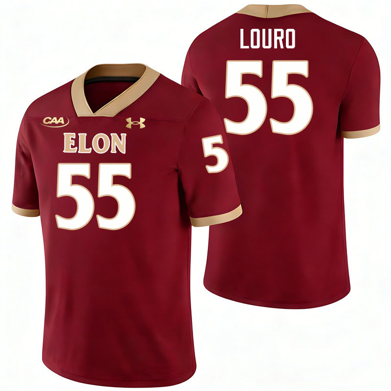 Elon Phoenix #55 Jake Louro College Football Jerseys,Uniforms-Maroon